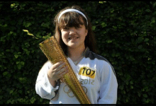 Lauren Sullivan with the Olympic Torch